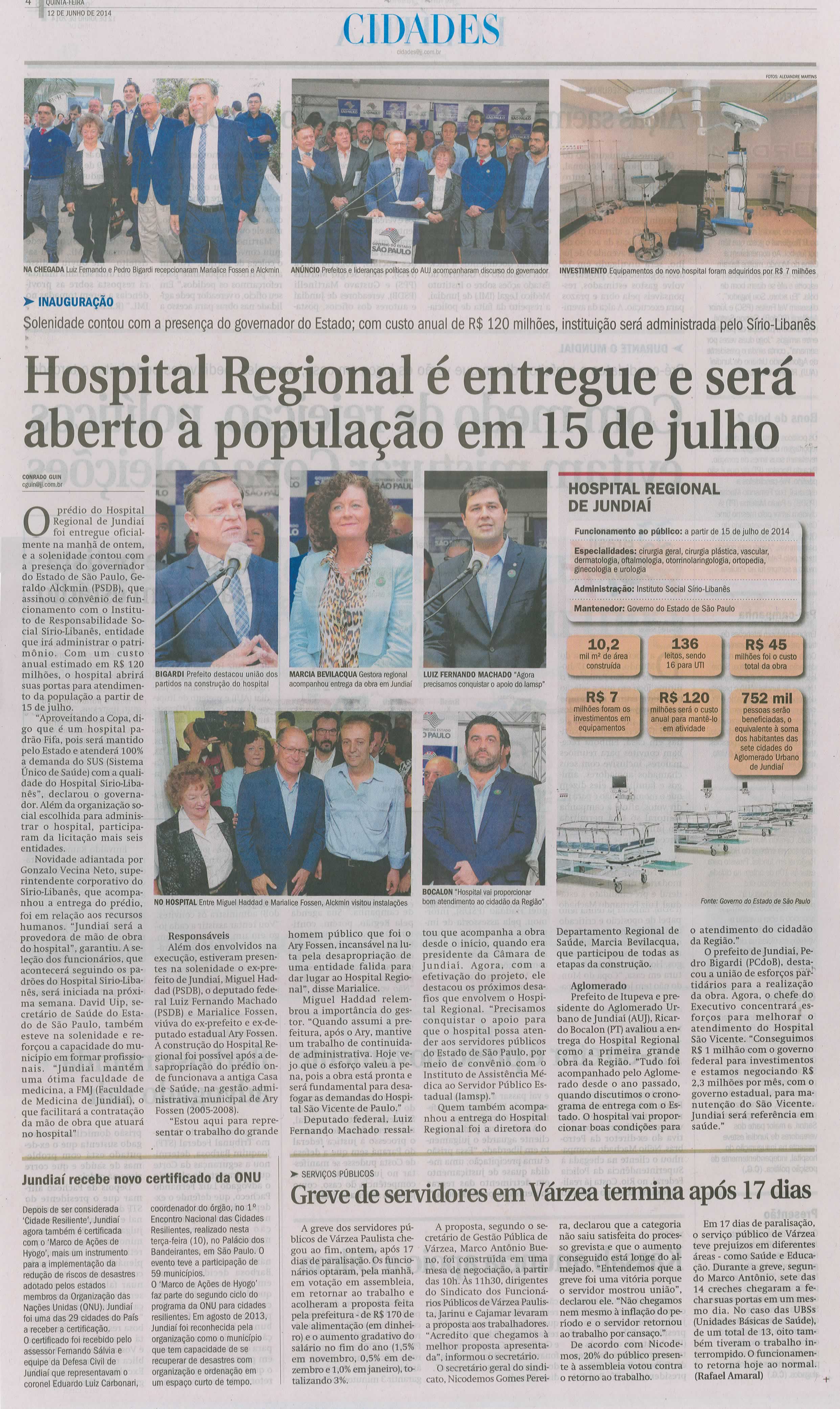 JJ - 12/06/14 - pg 4 - Cidades - Hospital Regional é entregue e será aberto à população em 15 de julho - 