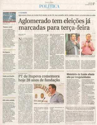 JJ - 13/03/14 - pg 3 - Política - Aglomerado tem eleições já marcadas para terça-feira -