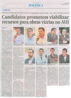 JJ - 14/09/14 - pág. 03 - Política - Candidatos prometem viabilizar recursos para obras  viárias no AUJ.