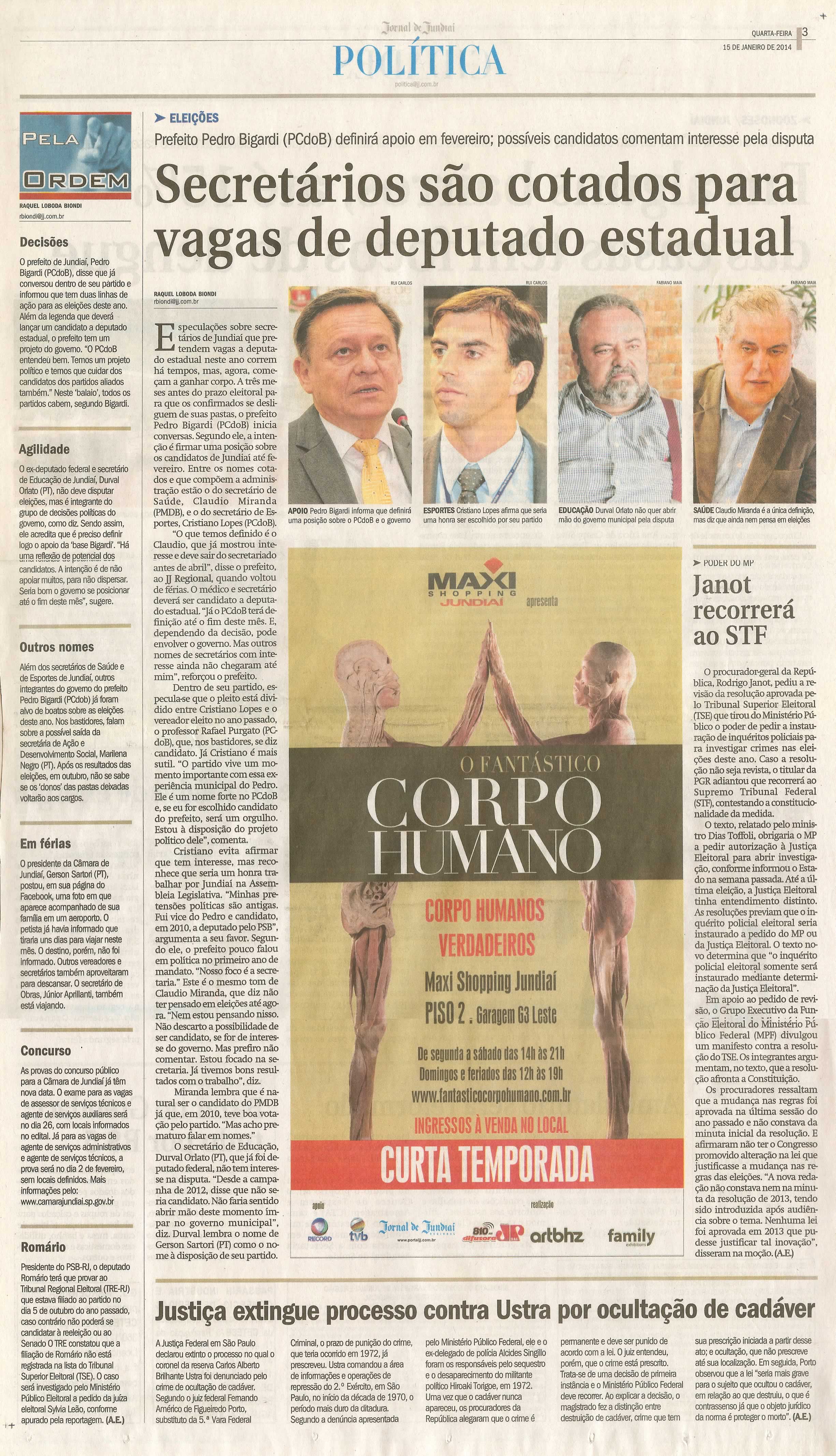 JJ - 15/01/14 - pg 3 - Política - Secretários são cotados para vagas de deputado estadual -