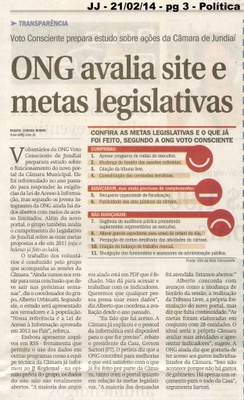 JJ - 21/02/14 - pg 3 - Política - ONG avalia site e metas legislativas -