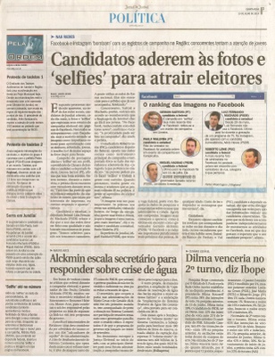 JJ - 23/07/14 - pg 3 - Política - Candidatos aderem às fotos selfies para atrair eleitores  -