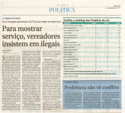 JJ - 23/11/14 - pg 3 - Política - Para mostrar serviço, vereadores insistem em ilegais - 