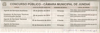 JJ - 24/01/14 - pg 2 - Modulinho - Concurso Público Câmara Municipal de Jundiaí