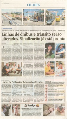 JJ - 24/10/14 - pg 6 - Cidades - Linhas de ônibus e trânsito serão alterados. Sinalização já está pronta -