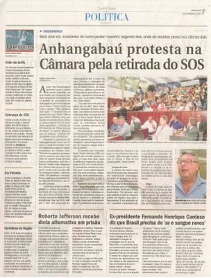 JJ - 26/02/14 - pg 3 - Política - Anhangabaú protesta na Câmara pela retirada do SOS - 