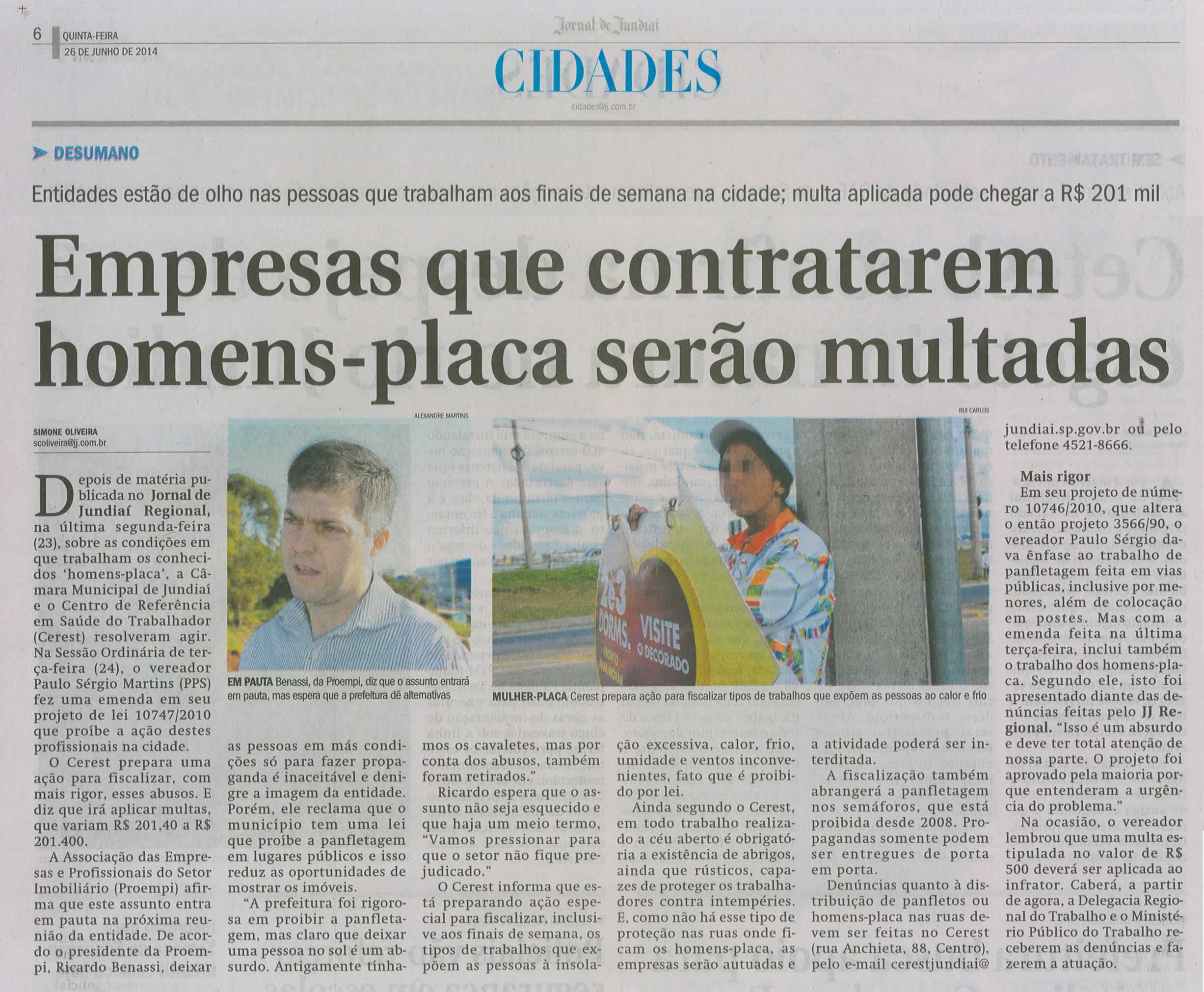 JJ - 26/06/14 - pg 6 - Cidades - Empresas que contratarem homens-placa serão multadas -