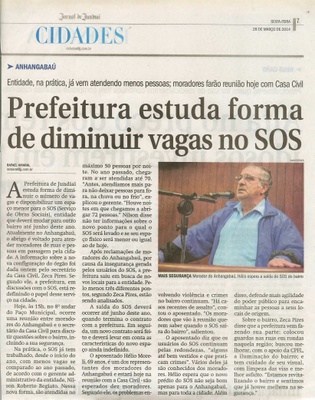 JJ - 28/03/14 - pg 27 - Cidades - Prefeitura estuda forma de diminuir vagas no SOS -
