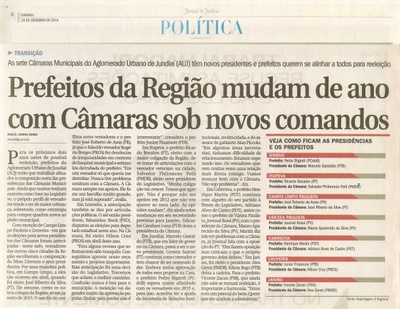 JJ - 28/12/14 - pág. 04 - Política - Prefeitos da Região mudam de ano com Câmaras sob novos comandos.