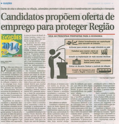 JJ - 30/09/14 - pág. 03 - Política - Candidatos propõe oferta de emprego para proteger Região.