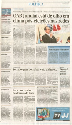 JJ - 30/10/14 - pg 3 - Política - OAB Jundiaí está de olho em clima pós-eleições nas redes - 