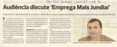  Bom Dia - 02/09/15 - pg 2 - Audiência discute 'Emprega Mais Jundiaí'.