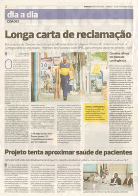 Bom Dia Jundiaí - 28/02/15 - pg 2 - Longa carta de reclamação - 