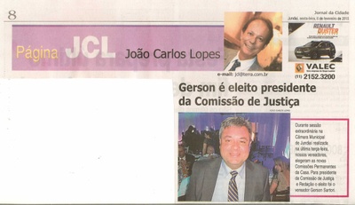 JC - 06/02/15 - pg 8 - JCL - Gerson é eleito presidente da Comissão de Justiça -
