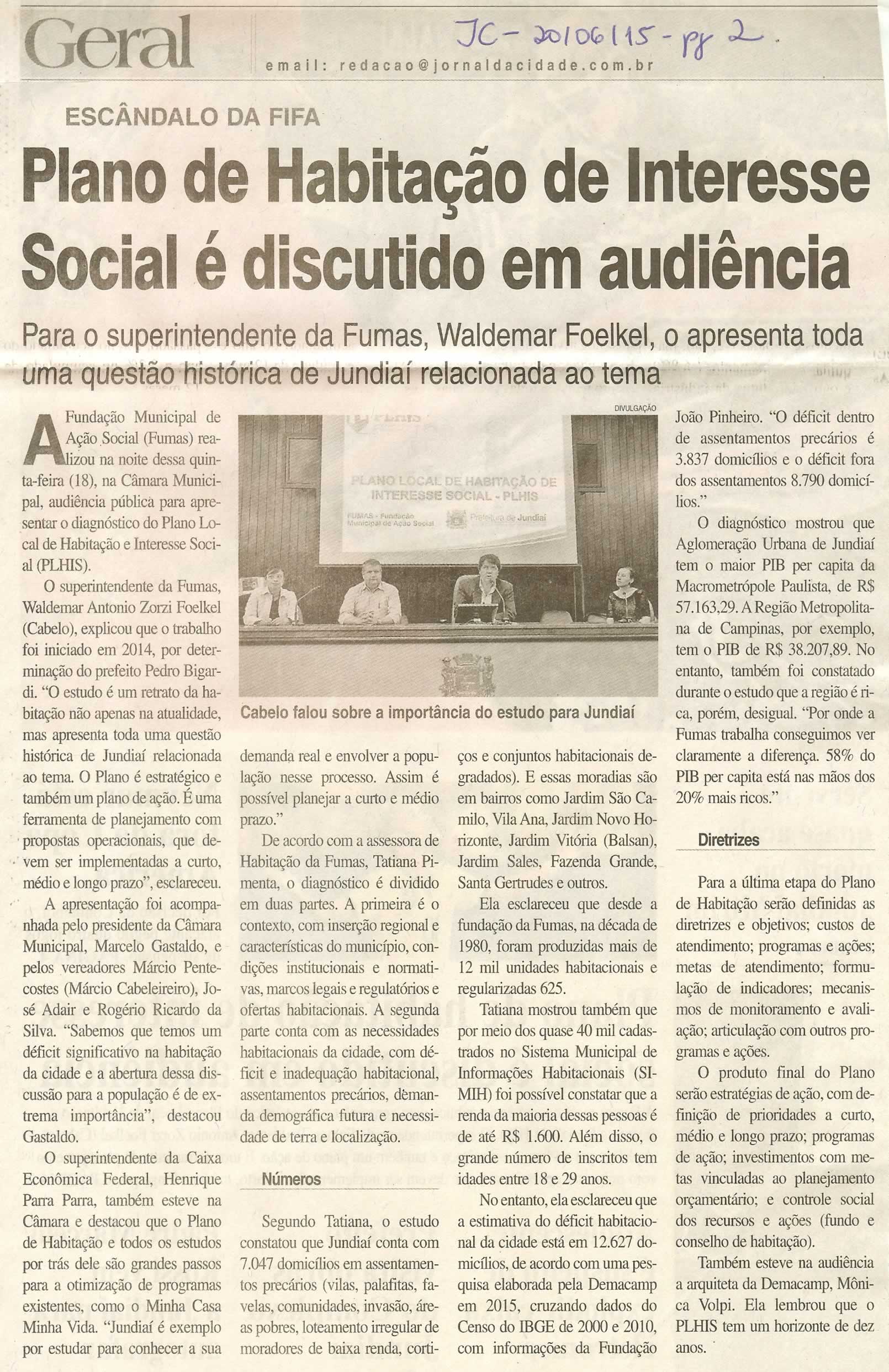 JC - 20/06/15 - pg 2 - Plano de habitação de interesse social é discutido em audiência -