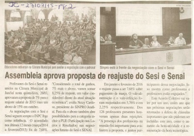 JC - 27/03/15 - pg 2 - Assembleia aprova proposta de reajuste do Sesi e Senai -