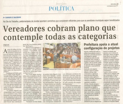 JJ - 01/05/15 - pg 3 - política - Vereadores cobram plano que contemple todas as categorias - 