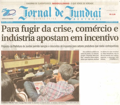  JJ - 03/09/15 - pg 1 - Para fugir da crise, comércio e indústria apostam em incentivo.