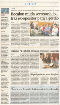 JJ - 04/02/15 - pg 3 - política - Bocalon muda secretariado e traz ex-opositor para a gestão - Situação, PT e PC do B presidem comissões essenciais -