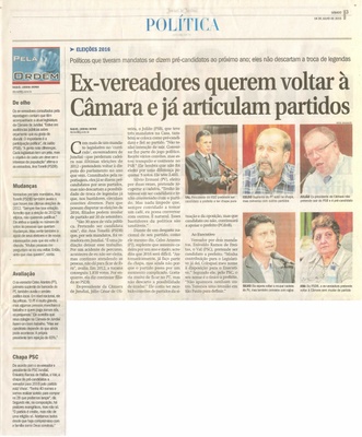 JJ - 04/07/15 - pg 3 - política - Ex-vereadores querem voltar à Câmara e já articulam partidos -