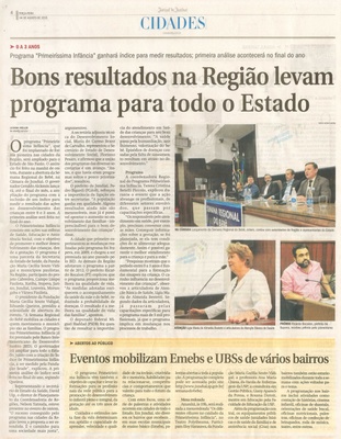 JJ - 04/08/15 - pg 4 - cidades - Bons resultados na região levam programa para todo o Estado - 