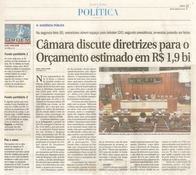 JJ - 06/06/15 - pg 3 - política - Câmara discute diretrizes para o orçamento estimado em R$ 1,9 bi - 