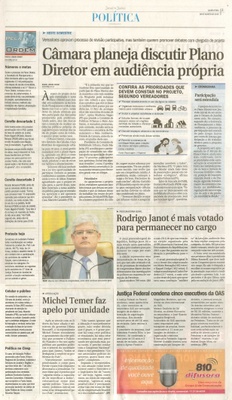 JJ - 06/08/15 - pg 3 - política - Câmara planeja discutir Plano Diretor em audiência própria - - 
