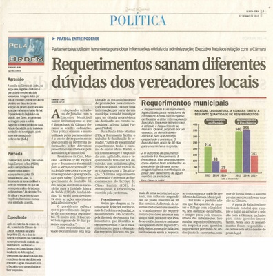 JJ - 07/05/15 - pg 3 - política - Requerimentos sanam diferentes dúvidas dos vereadores locais - 