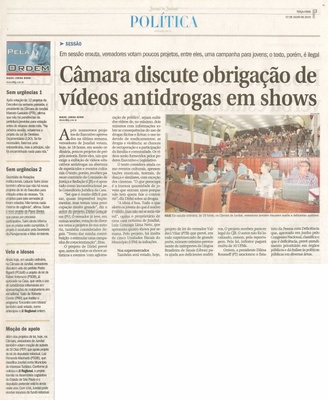 JJ - 07/07/15 - pg 3 - política - Câmara discute obrigação de vídeos antidrogas em shows -