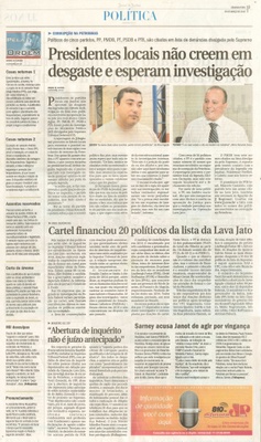 JJ - 09/03/15 - pg 3 - política - Presidentes locais não creem em desgaste e esperam investigação - 