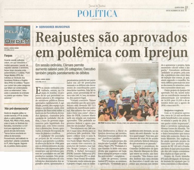JJ - 09/12/15 - pg 3 - política - Reajustes são aprovados em polêmica com Iprejun -