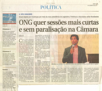 JJ - 10/01/15 - pág. 03 - Política - ONG quer sessões mais curtas e sem paralisação na Câmara - Pela Ordem.