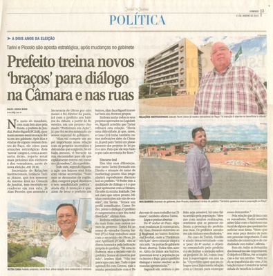 JJ - 11/01/15 - pág. 03 - Política - Prefeito treina novos 'braços' para diálogo na Câmara e nas ruas.