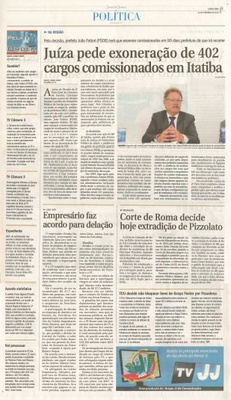 JJ - 12/02/15 - pg 3 - política - Juíza pede exoneração de 402 cargos comissionados em Itatiba - Pela ordem -