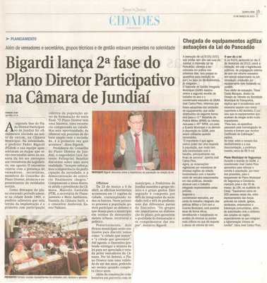 JJ - 12/03/15 - pg 5 - cidades - Bigardi lança 2ª fase do Plano Diretor Participativo na Câmara de Jundiaí -