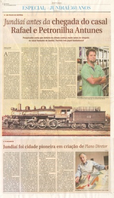  JJ - 13/12/15 - pg 2 - Especial Jundiaí 360 Anos - Jundiaí antes da chegada do casal Rafael e Petronilha Antunes - Jundiaí foi cidade pioneira em criação de Plano Diretor.