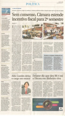 JJ - 15/07/15 - pg 3 - política - Sem consenso, Câmara estende incentivo fiscal para o 2º semestre -