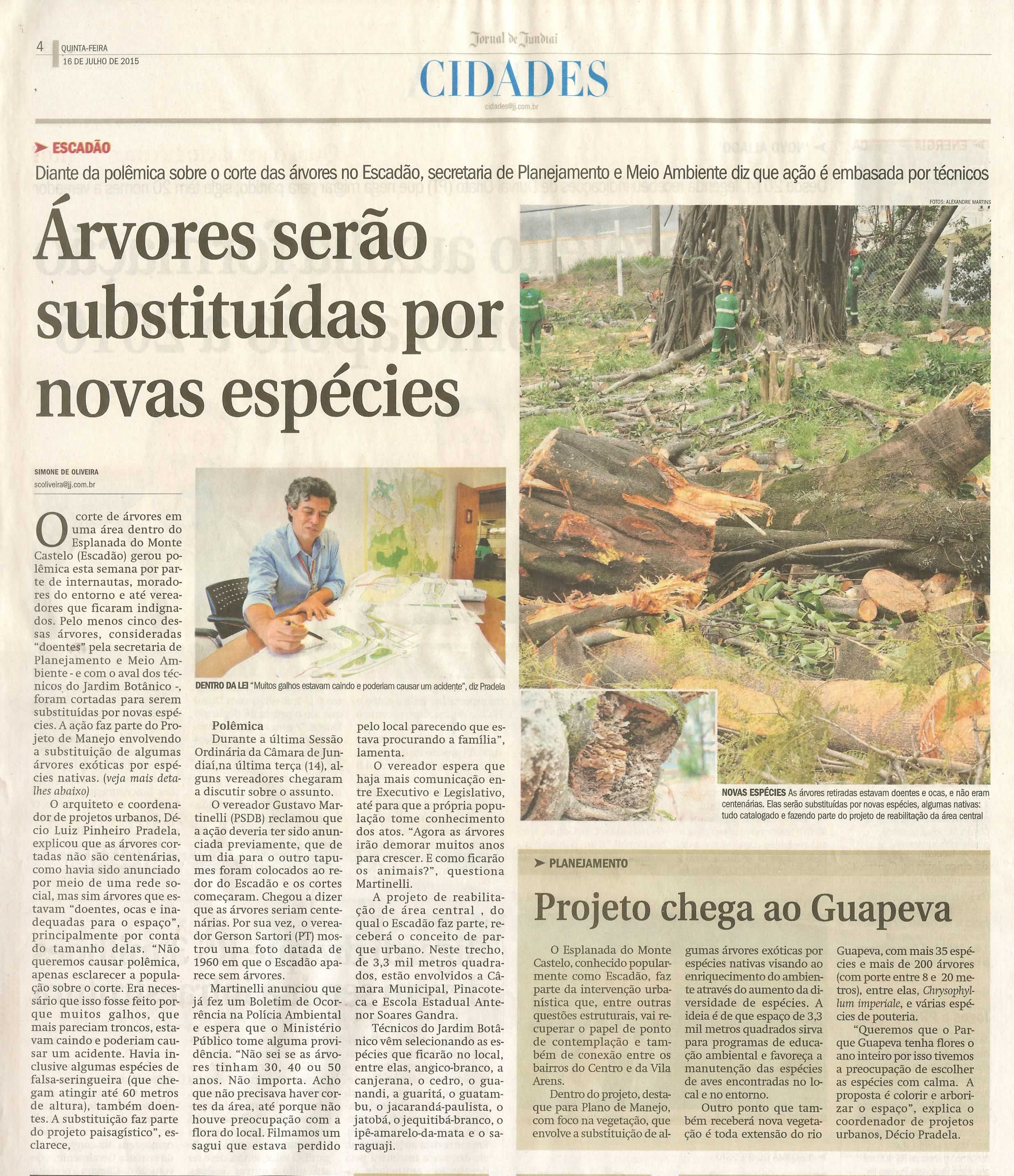 JJ - 16/07/15 - pg 4 - cidades - Árvores serão substituídas por novas espécies -