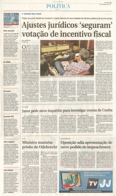 JJ - 16/10/15 - pg 3 - política - Ajustes jurídicos 'seguram' votação de incentivo fiscal - 