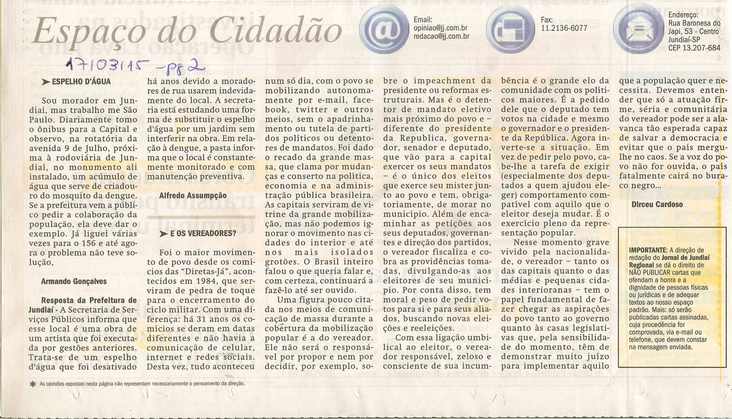 JJ - 17/03/15 - pg 2 - Espaço do Cidadão - E os vereadores? -