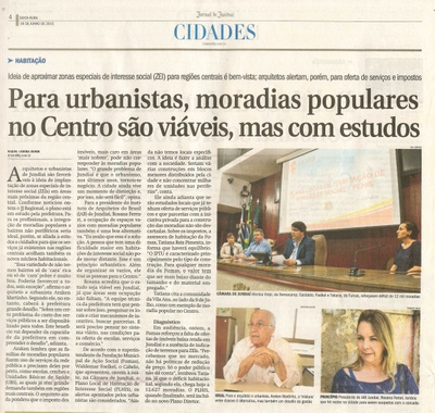 JJ - 19/06/15 - pg 4 - cidades - Para urbanistas, moradias populares no centro são viáveis, mas com estudos - 
