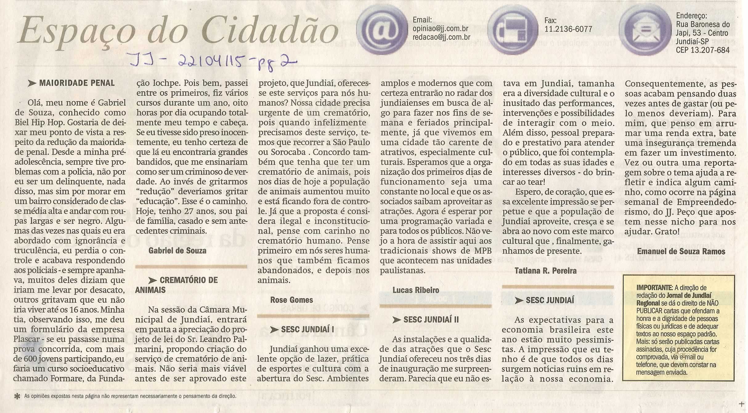 JJ - 22/04/15 - pg 2 - espaço do cidadão - 