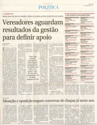 JJ - 23/08/15 - pg 3 - política - Vereadores aguardam resultados da gestão para definir apoio - 