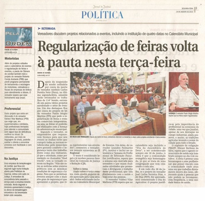JJ - 24/08/15 - pg 3 - política - Regularização de feiras volta à pauta nesta terça-feira - 