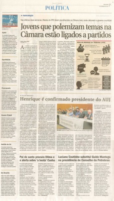 JJ - 27/03/15 - pg 3 - política - Jovens que polemizam temas na Câmara estão ligados a partidos -