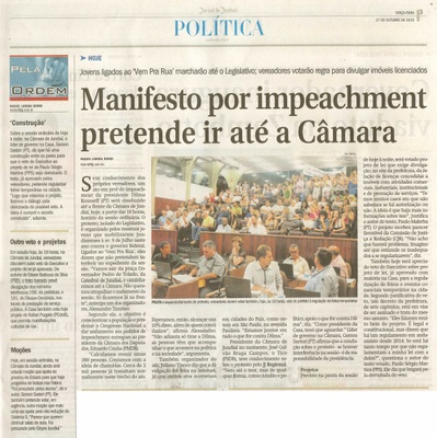 JJ - 27/10/15 - pg 3 - política - Manifesto por impeachment pretende ir até a Câmara - 