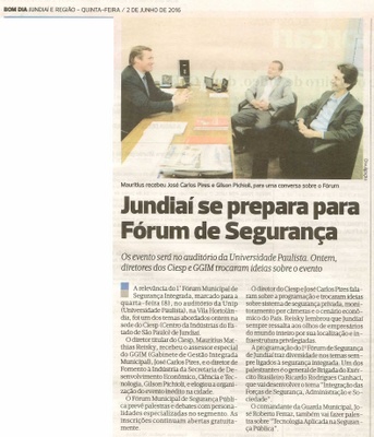 Bom Dia Jundiaí - 02/06/16 - pg 11 - Jundiaí se prepara para Fórum de Segurança -
