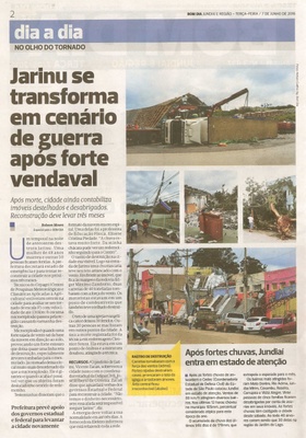 Bom Dia Jundiaí - 07/06/16 - pg 2 - Jarinu se transforma em cenário de guerra após forte vendaval -
