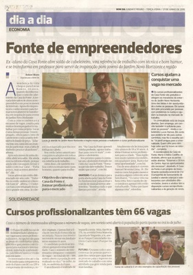 Bom Dia Jundiaí - 21/06/16 - pg 2 - Fonte de empreeendedores - Cursos profissionalizantes tem 66 vagas -