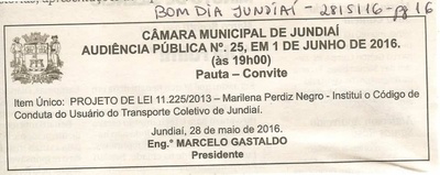 Bom Dia Jundiaí - 28/05/16 - pg 16 - Audiência Pública nº 25 - Câmara Municipal de Jundiaí